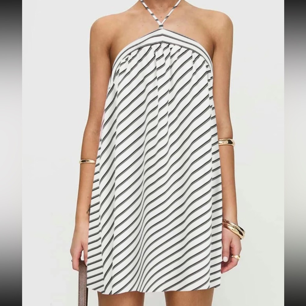 Striped Halter Neck Dress